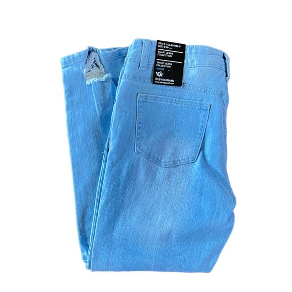 YDX Smart Jeans Casual Stretchy Ripped Cropped Pants - Picture 4 of 5